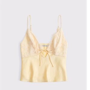 NWT ABERCROMBIE Lace and Satin V-Neck Cami SIZE MEDIUM